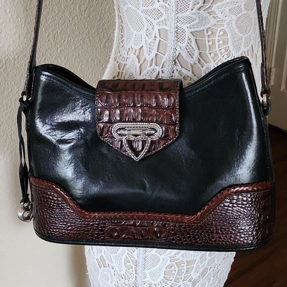 Brighton Handbags - Brighton Black and Brown Shoulder Bag